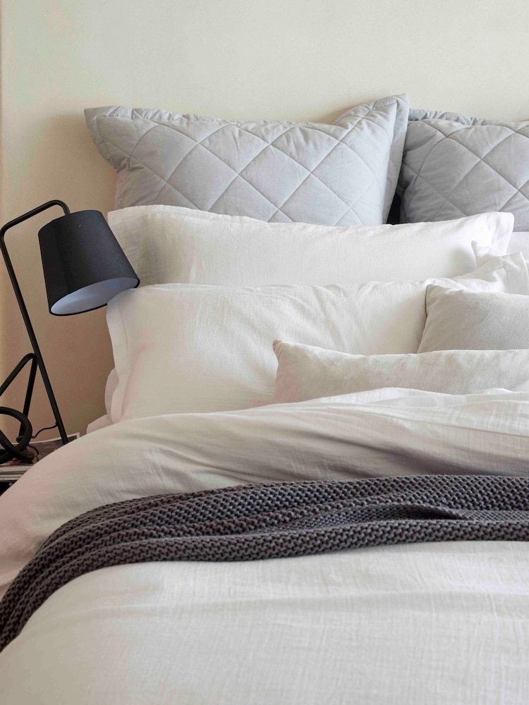 Christy White Soft Relaxed Cotton Duvet Set - Image 2 of 6 Christy White Soft Relaxed Cotton Duvet Set - Image 2 of 6