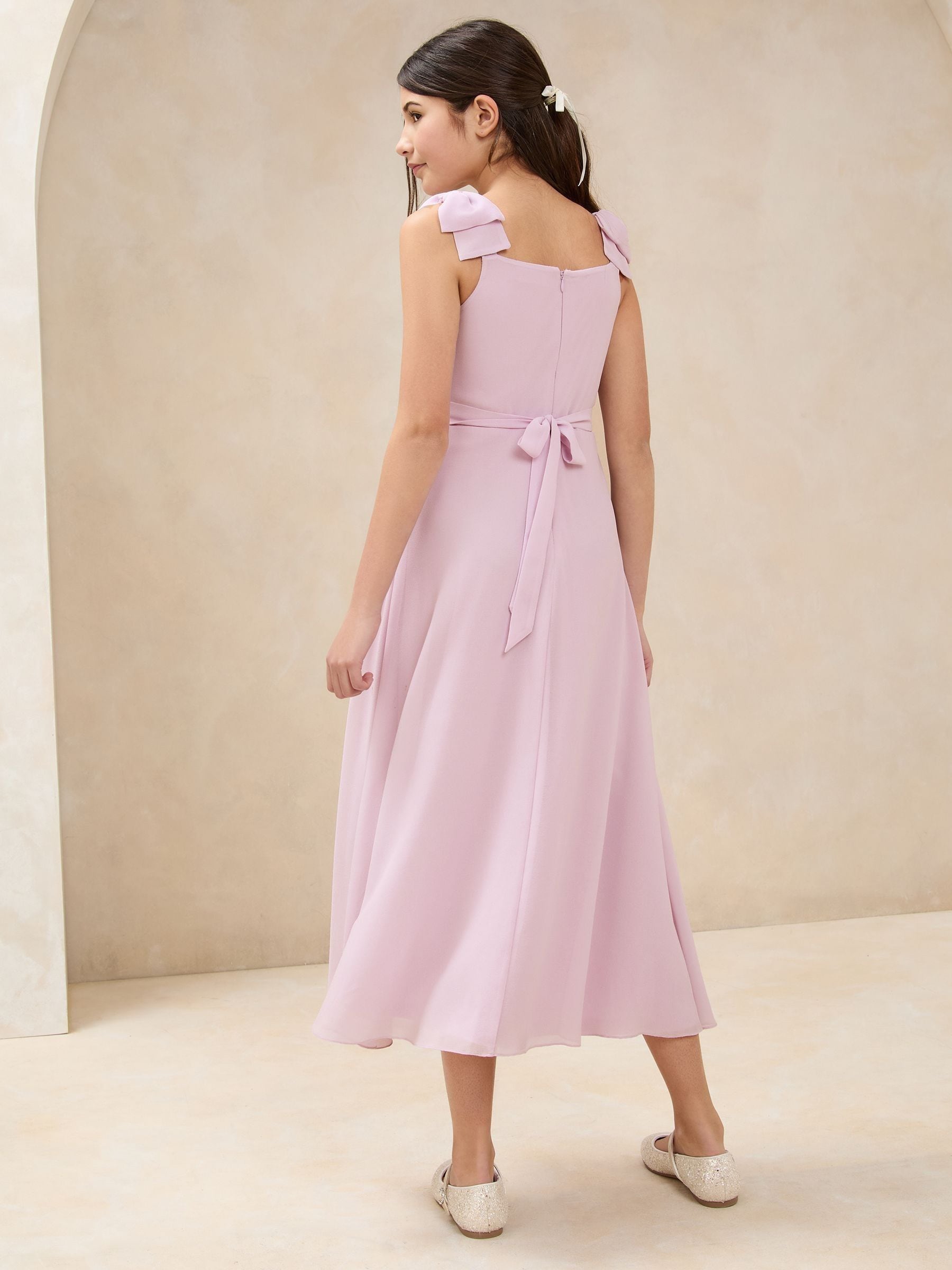Pleats collar Chiffon Dress – L'AUBE BLANC