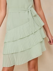 Lipsy Mint Green Halter Embellished Tiered Occasion Dress (5-16yrs) - Image 4 of 5