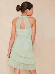 Lipsy Mint Green Halter Embellished Tiered Occasion Dress (5-16yrs) - Image 5 of 5