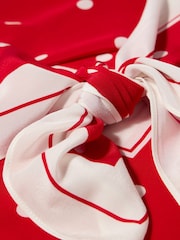Mint Velvet Red Polka Dot Print Scarf - Image 4 of 4