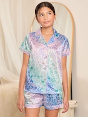 Lipsy Blue/Pink Satin Pyjamas (3-16yrs) - Image 2 of 4