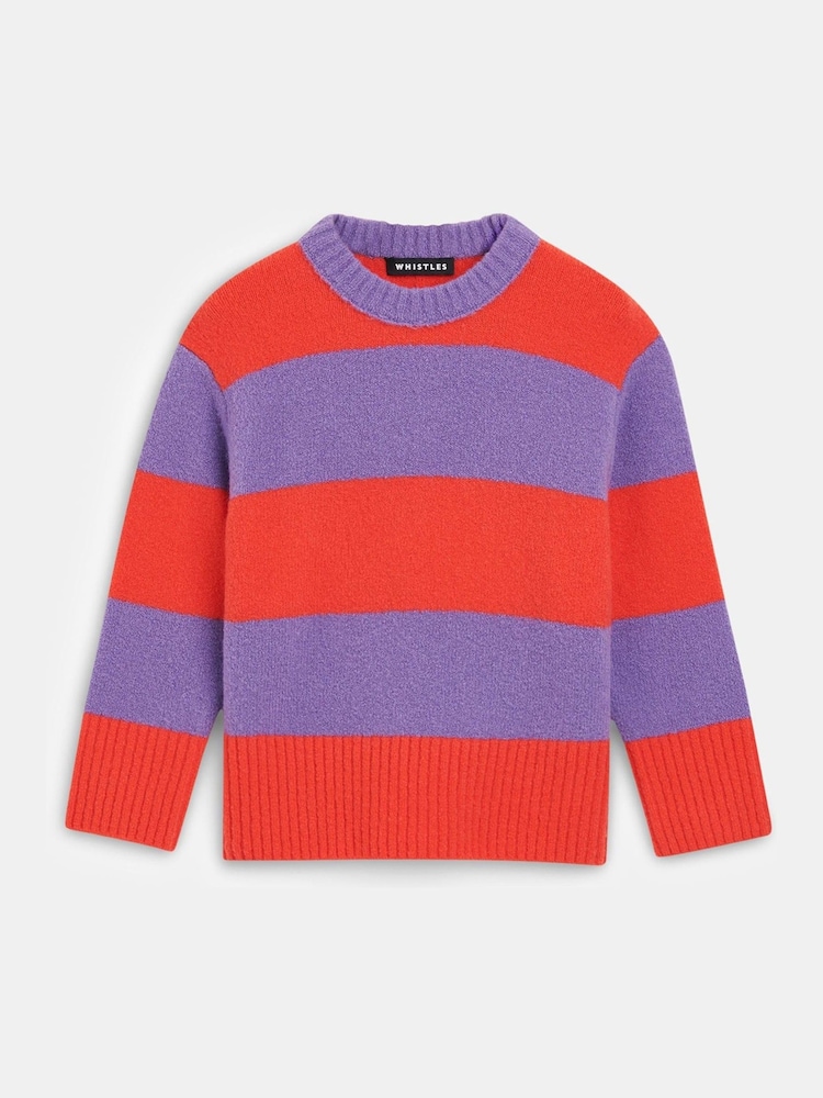 Whistles Red Kids Stripe Knitted Jumper - Image 1 of 3