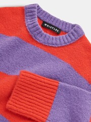 Whistles Red Kids Stripe Knitted Jumper - Image 3 of 3