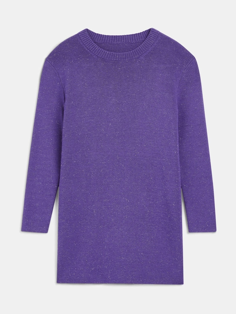 Whistles Purple Kids Annie Sparkle Knit Dress - Image 5 of 5