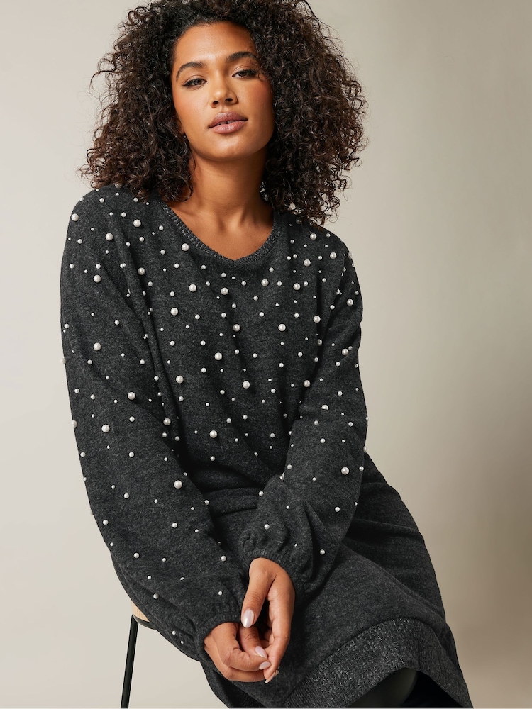Evans Pearl Trim Dress - Image 1 of 5