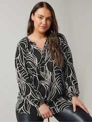 Evans Geometric Print Boho Blouse - Image 1 of 5