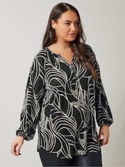 Evans Geometric Print Boho Blouse - Image 4 of 5