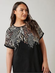 Evans Animal Print Black T-Shirt - Bild 2 von 6