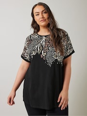 Evans Animal Print Black T-Shirt - Bild 5 von 6