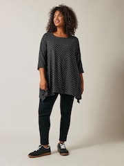 Evans Grey Stud Detail Hanky Hem Jumper - Image 2 of 5