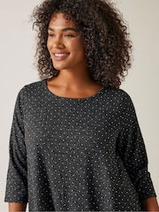 Evans Grey Stud Detail Hanky Hem Jumper - Image 4 of 5