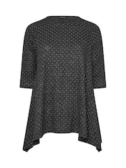 Evans Grey Stud Detail Hanky Hem Jumper - Image 5 of 5