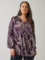 Evans Geometric Print Boho Blouse - Image 1 of 5