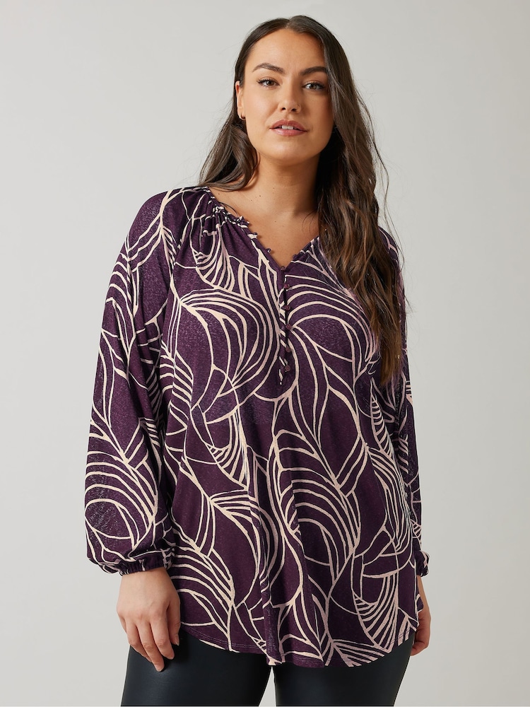 Evans Geometric Print Boho Blouse - Image 1 of 5