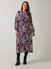 Evans Linear Print Jersey Crepe Dress - Image 1 of 5