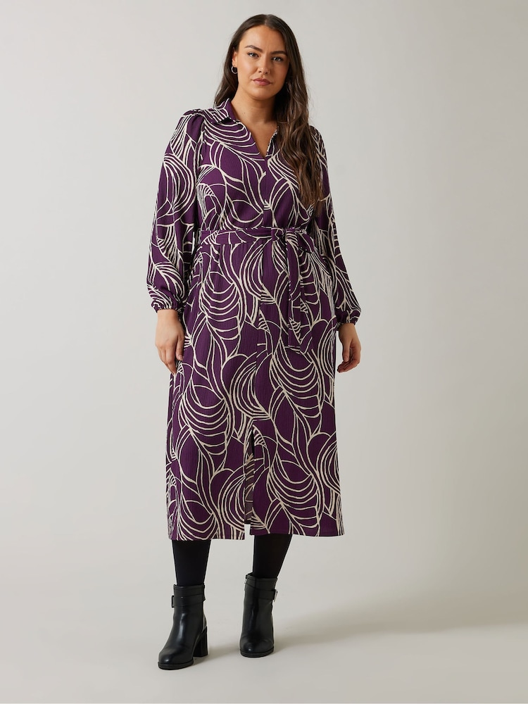Evans Linear Print Jersey Crepe Dress - Image 1 of 5