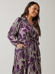 Evans Linear Print Jersey Crepe Dress - Image 2 of 5