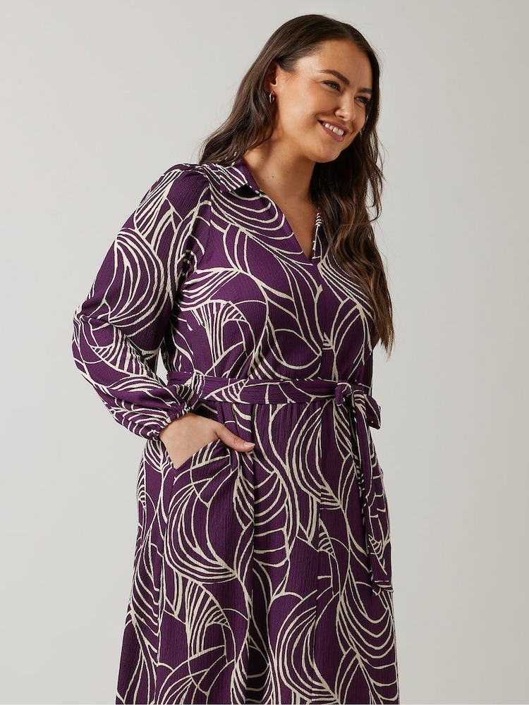 Evans Linear Print Jersey Crepe Dress - Image 2 of 5