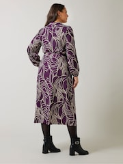 Evans Linear Print Jersey Crepe Dress - Image 3 of 5