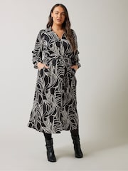 Evans Linear Print Jersey Crepe Dress - Image 1 of 5