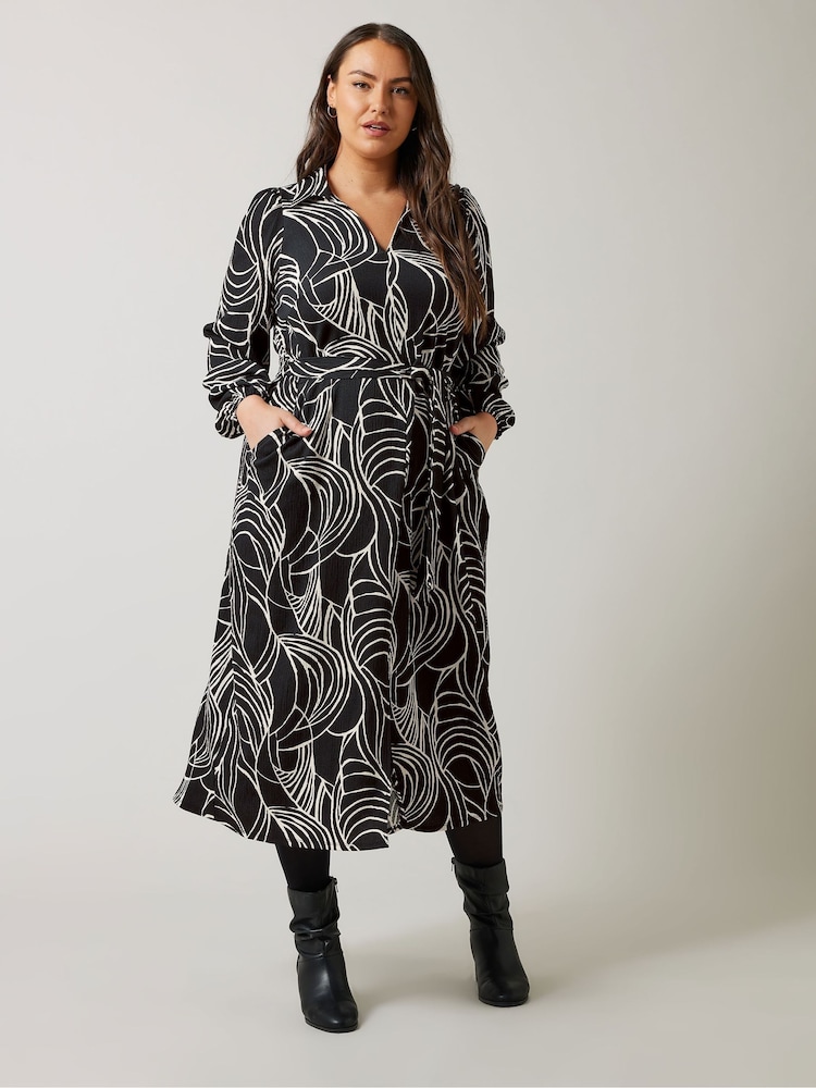 Evans Linear Print Jersey Crepe Dress - Image 1 of 5