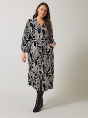 Evans Linear Print Jersey Crepe Dress - Image 4 of 5