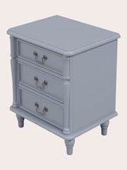 Laura Ashley Powder Blue Clifton 3 Drawer Bedside Table - Image 4 of 4
