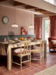 Laura Ashley Washed Oak Braystone 6-8 Seater Fixed Dining Table - Image 1 of 5
