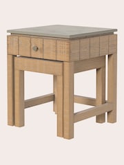 Laura Ashley Washed Oak Braystone 1 Drawer Nest Of Tables - Image 5 of 8