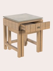 Laura Ashley Washed Oak Braystone 1 Drawer Nest Of Tables - Image 6 of 8