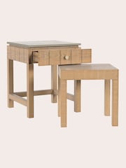 Laura Ashley Washed Oak Braystone 1 Drawer Nest Of Tables - Image 8 of 8
