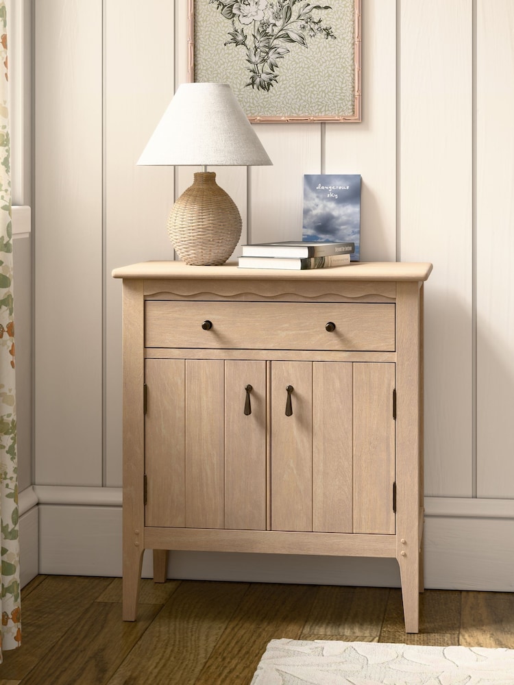 Laura Ashley Washed Oak Calford 2 Door 1 Drawer Cabinet - Image 6 of 6