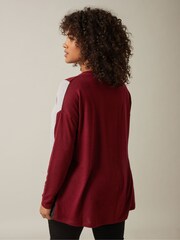 Evans Red Colour Block Jumper - Image 3 of 5