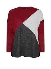 Evans Red Colour Block Jumper - Image 5 of 5