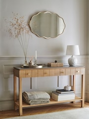 Laura Ashley Washed Oak Braystone 2 Drawer Console Table - Image 2 of 7