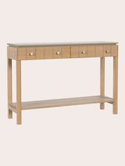 Laura Ashley Washed Oak Braystone 2 Drawer Console Table - Image 5 of 7