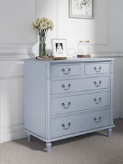 Laura Ashley Blue Clifton Chest of 5 Drawer Drawers - Image 1 of 4