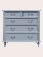Laura Ashley Blue Clifton Chest of 5 Drawer Drawers - Image 2 of 4