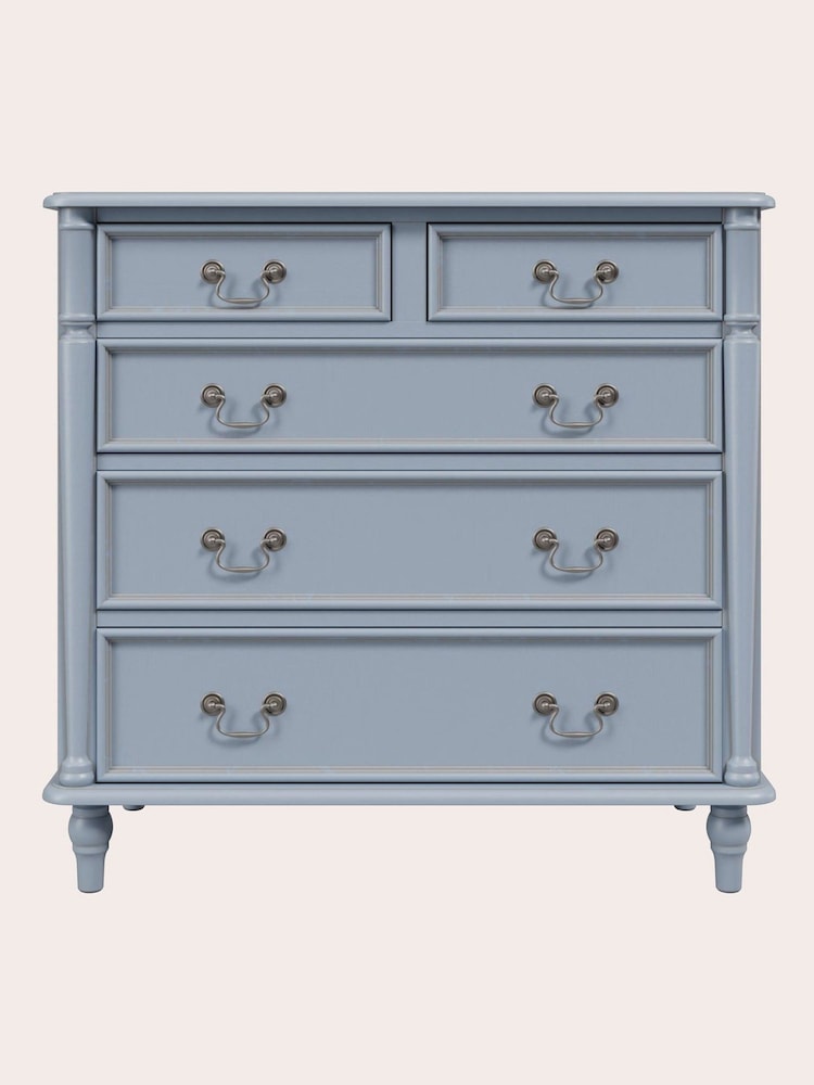 Laura Ashley Blue Clifton Chest of 5 Drawer Drawers - Image 2 of 4