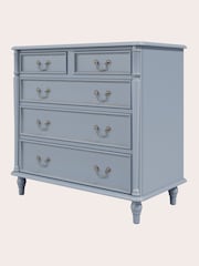 Laura Ashley Blue Clifton Chest of 5 Drawer Drawers - Image 3 of 4