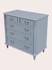 Laura Ashley Blue Clifton Chest of 5 Drawer Drawers - Image 4 of 4