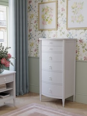 Laura Ashley White Washed Oak Bramford Chest of 5 Drawer Tall Drawers - Image 1 of 6