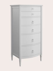 Laura Ashley White Washed Oak Bramford Chest of 5 Drawer Tall Drawers - Image 3 of 6
