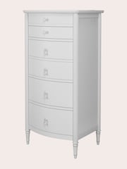 Laura Ashley White Washed Oak Bramford Chest of 5 Drawer Tall Drawers - Image 4 of 6