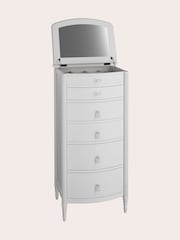 Laura Ashley White Washed Oak Bramford Chest of 5 Drawer Tall Drawers - Image 5 of 6