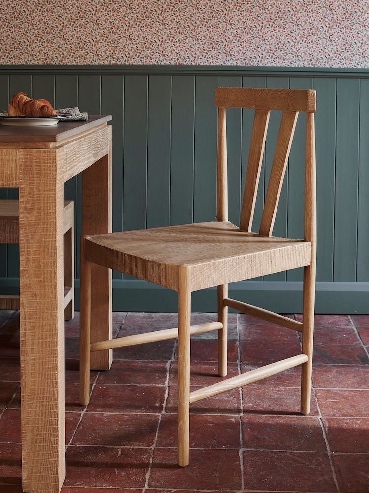 Laura Ashley Washed Oak Braystone Pair Of Dining Chairs - Image 1 of 5