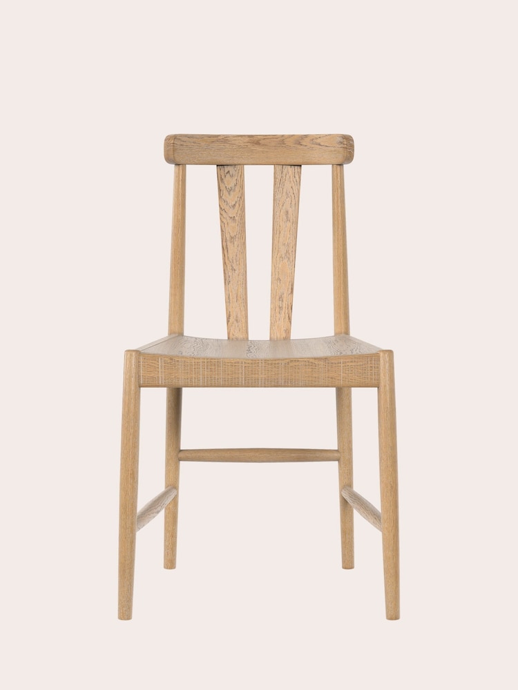 Laura Ashley Washed Oak Braystone Pair Of Dining Chairs - Image 2 of 5