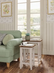 Laura Ashley Soft Truffle Dark Chestnut Hapton Nest Of 2 Tables - Image 2 of 5
