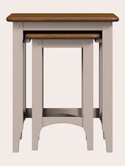 Laura Ashley Soft Truffle Dark Chestnut Hapton Nest Of 2 Tables - Image 3 of 5